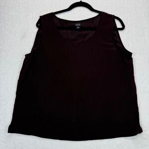 Eileen‎ Fisher Silk Tank Top Sleeveless Brown Women's Size L